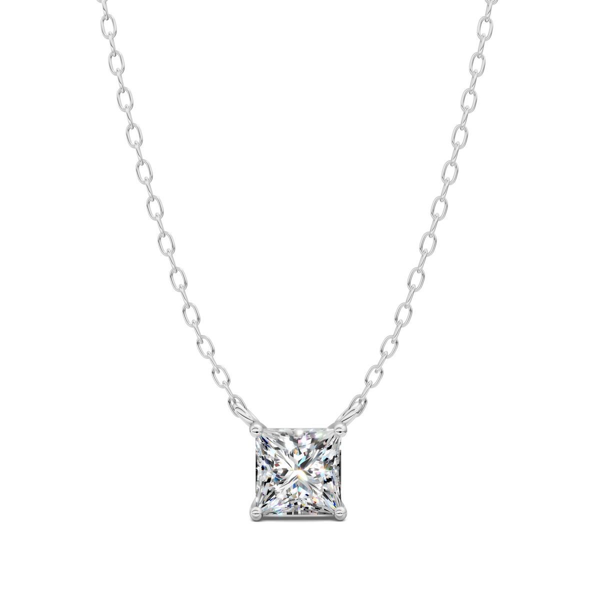Solitaire Princess Diamond Pendant