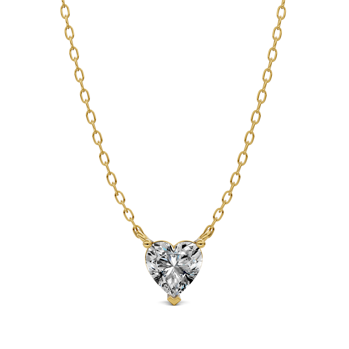 Solitaire Heart Diamond Pendant