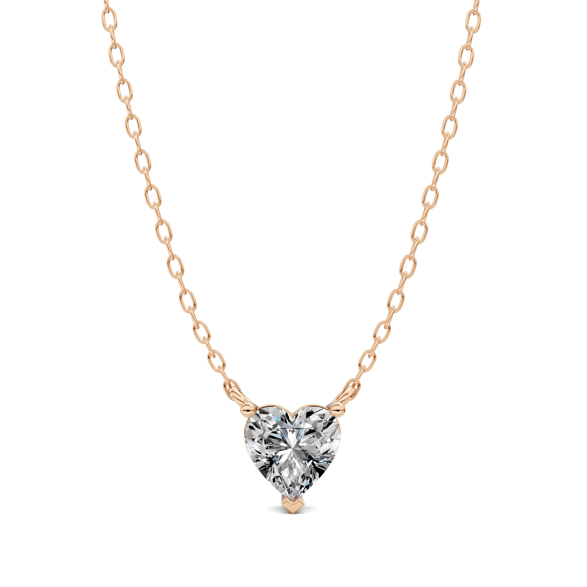 Solitaire Heart Diamond Pendant