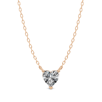 Solitaire Heart Diamond Pendant