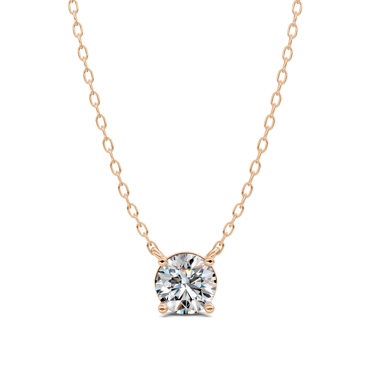 Solitaire Round Diamond Pendent