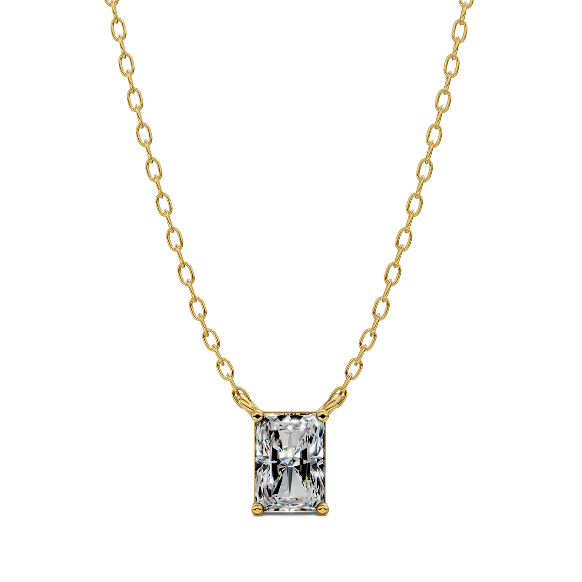 Solitaire Radiant Diamond Pendant