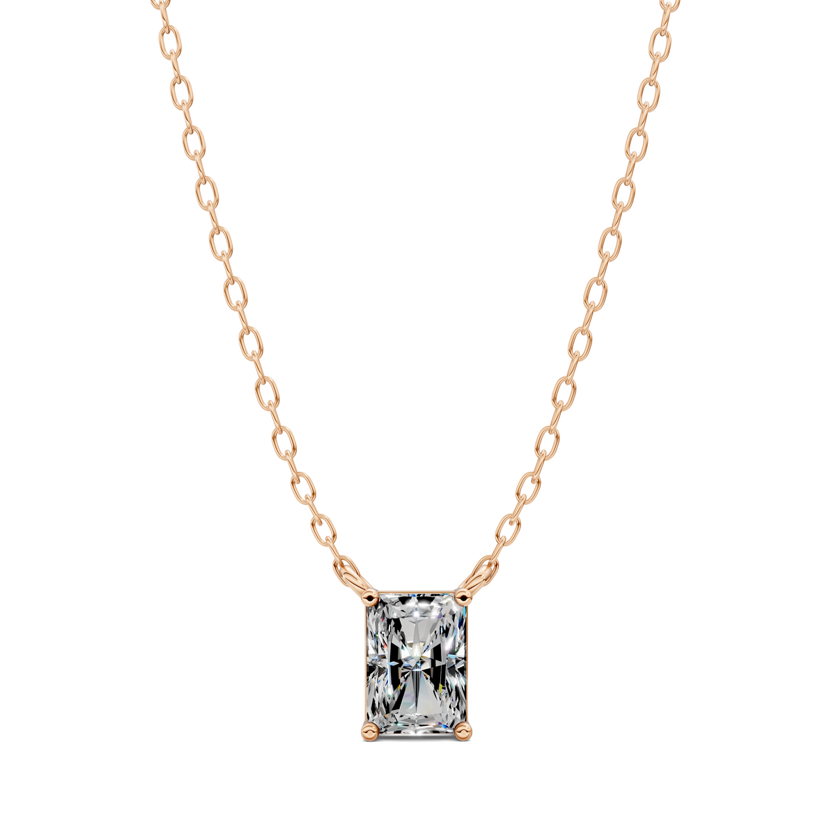 Solitaire Radiant Diamond Pendant