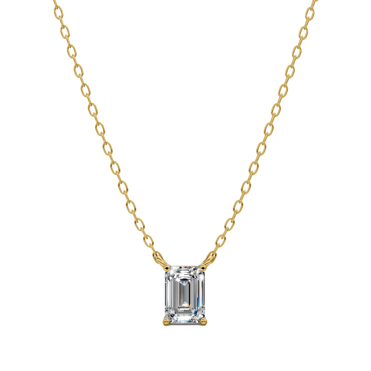 Solitaire Emerald Diamond Pendant
