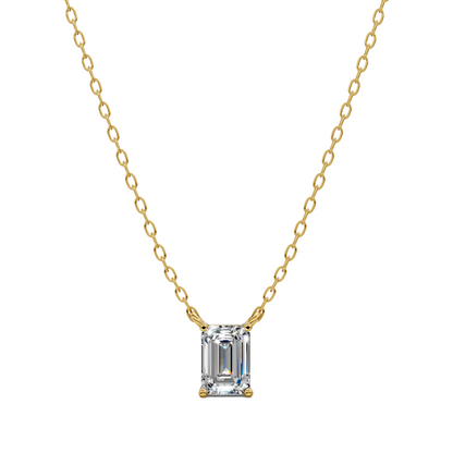 Solitaire Emerald Diamond Pendant