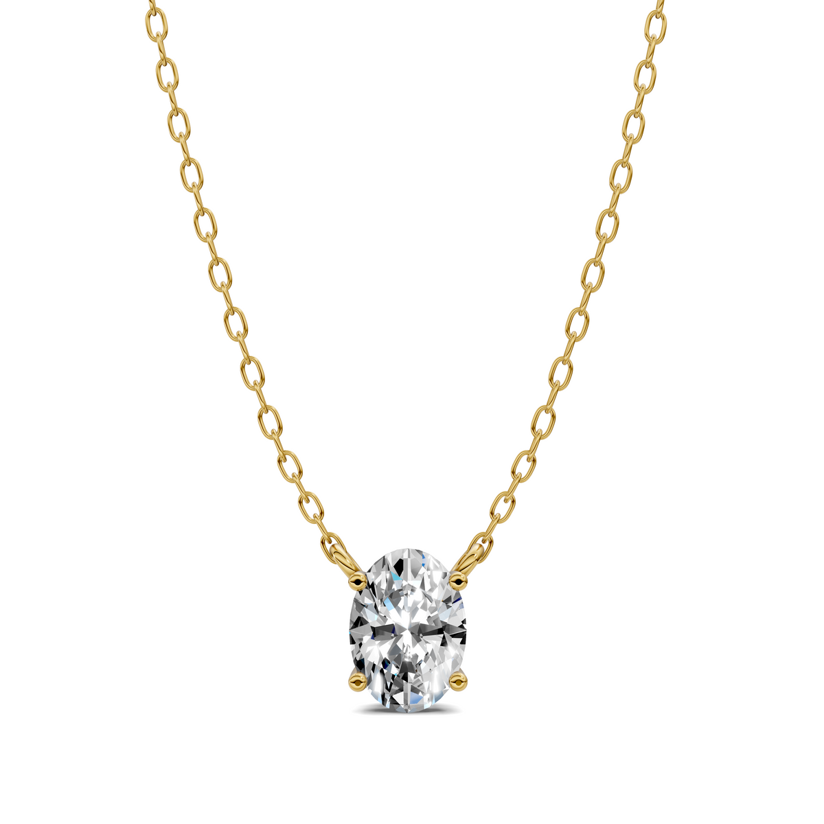 Solitaire Oval Diamond Pendant