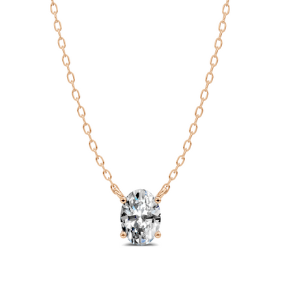 Solitaire Oval Diamond Pendant