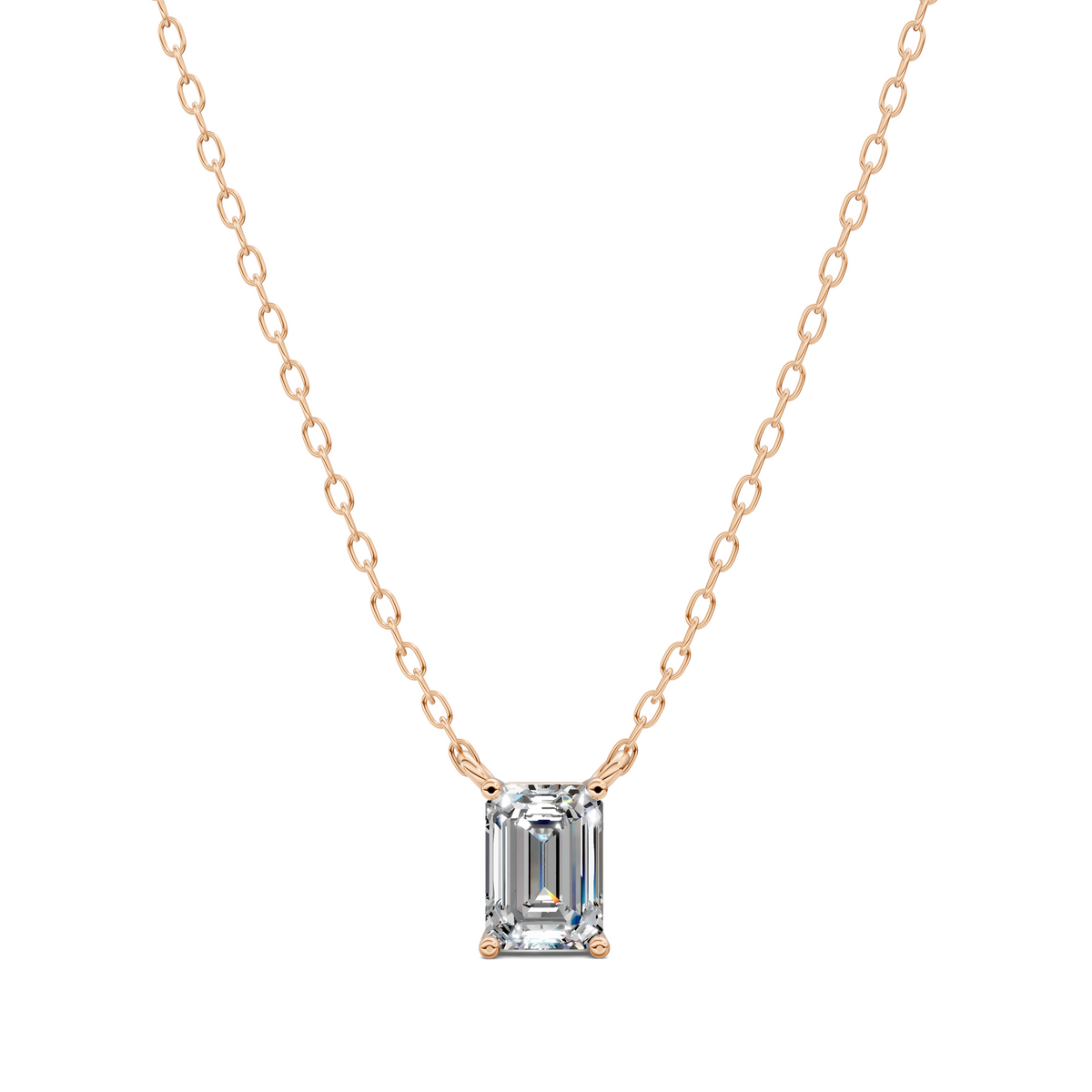 Solitaire Emerald Diamond Pendant