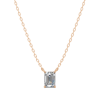 Solitaire Emerald Diamond Pendant