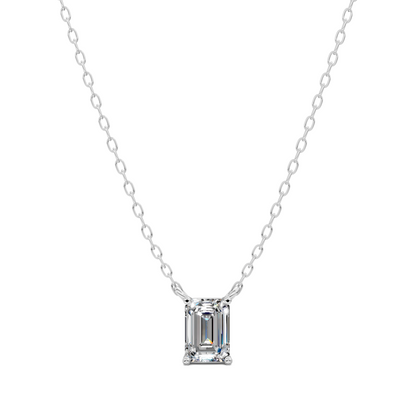 Solitaire Emerald Diamond Pendant