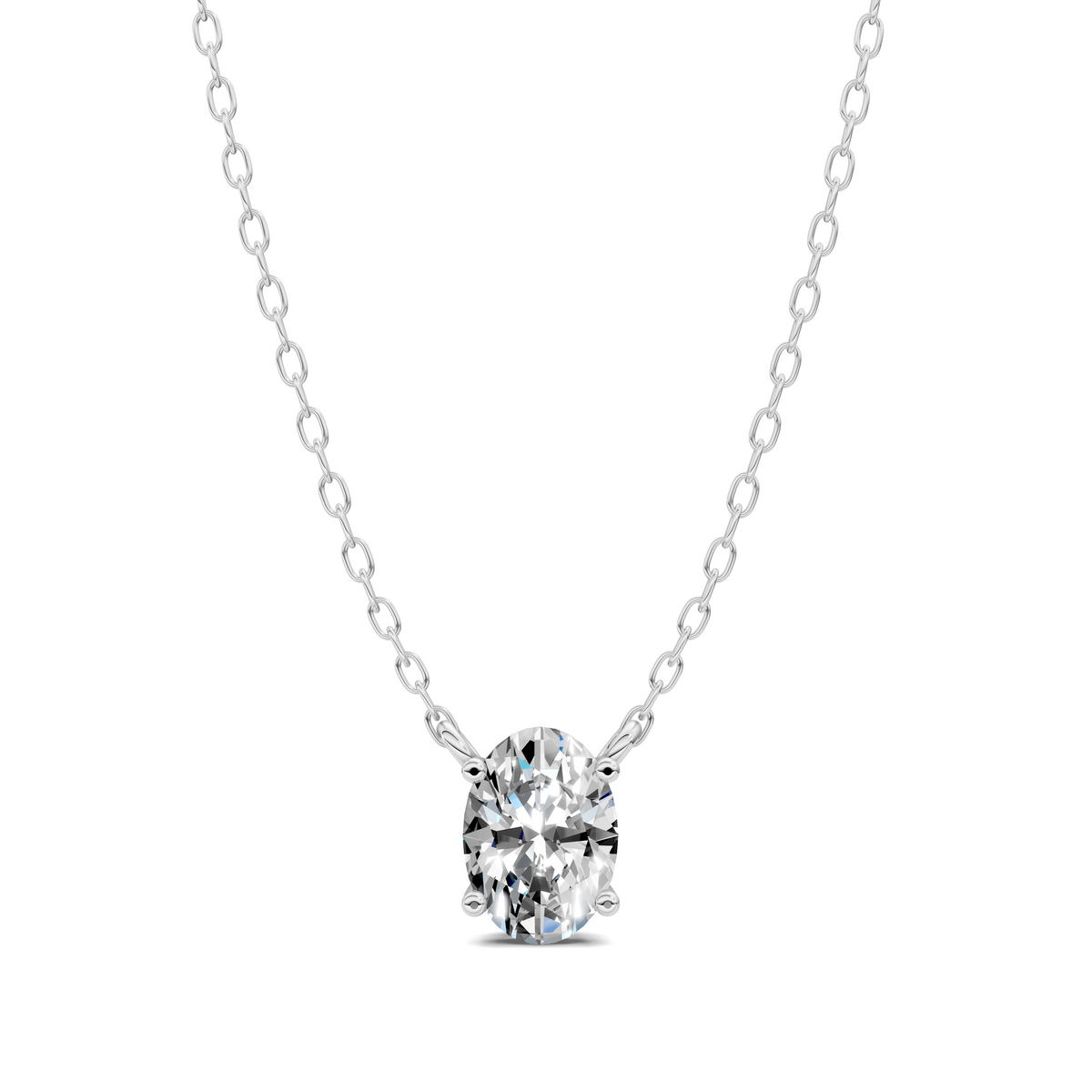 Solitaire Oval Diamond Pendant