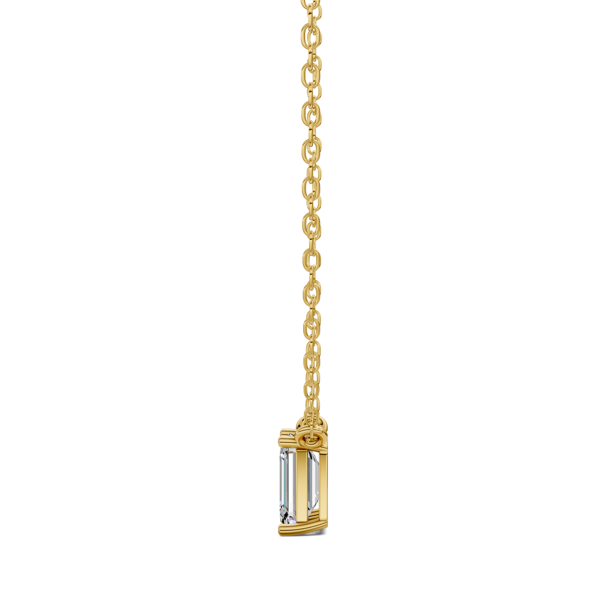 Solitaire Emerald Diamond Pendant