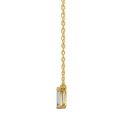 Solitaire Emerald Diamond Pendant