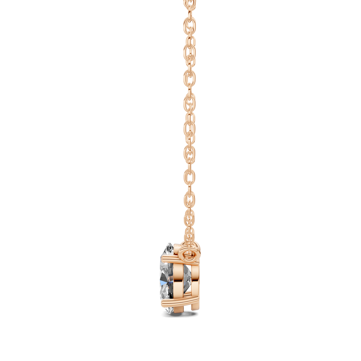 Solitaire Oval Diamond Pendant