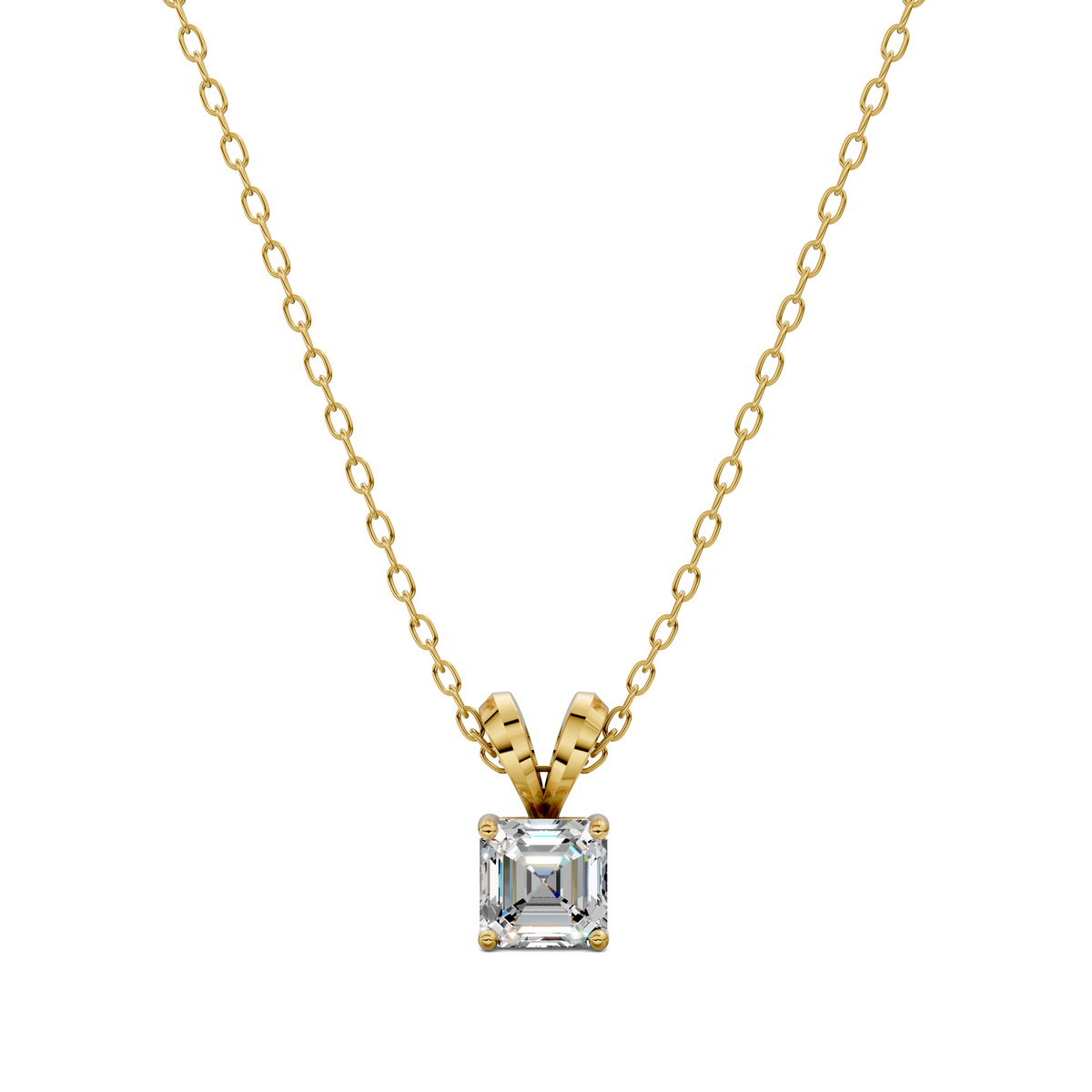 Split Bail Asscher Pendant