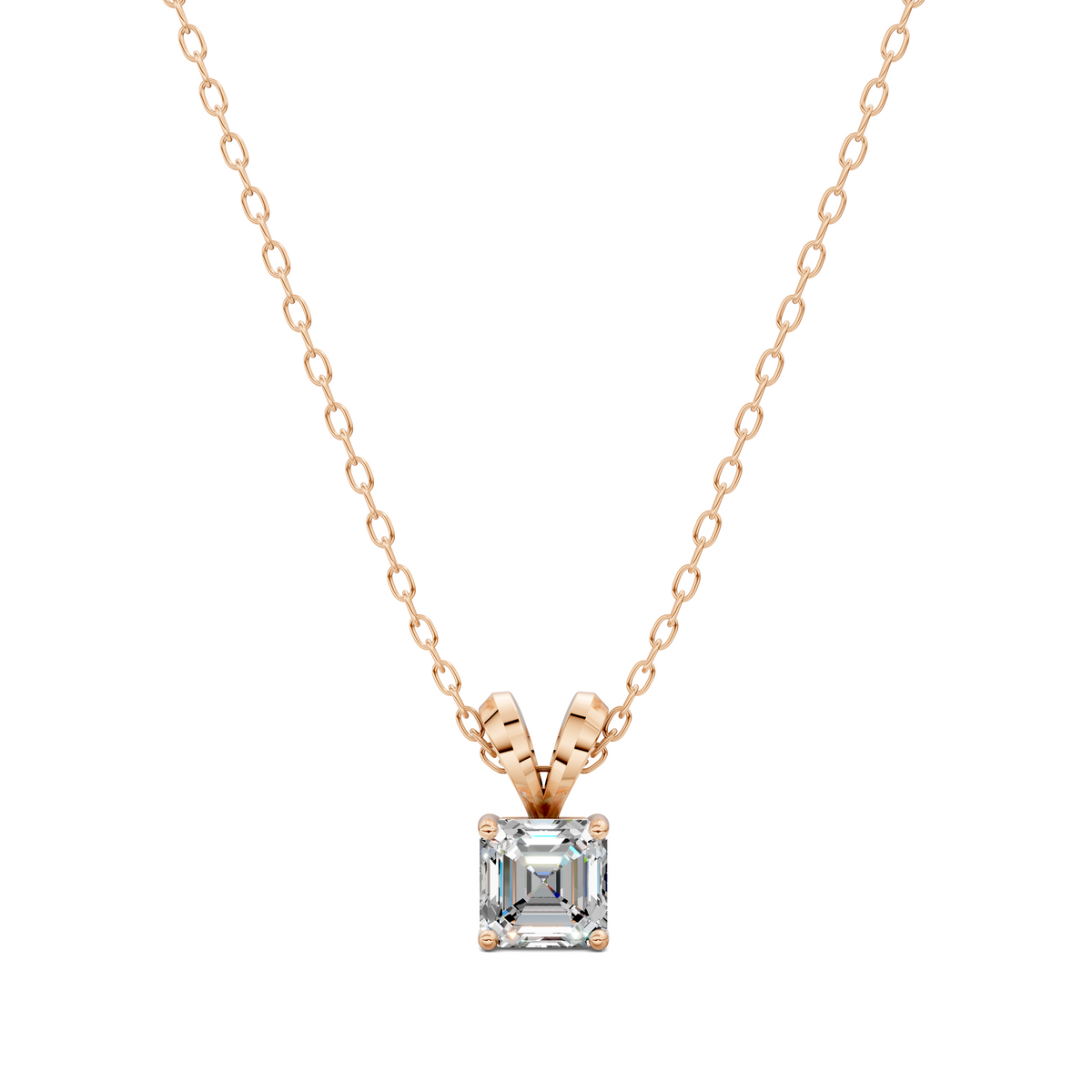 Split Bail Asscher Pendant