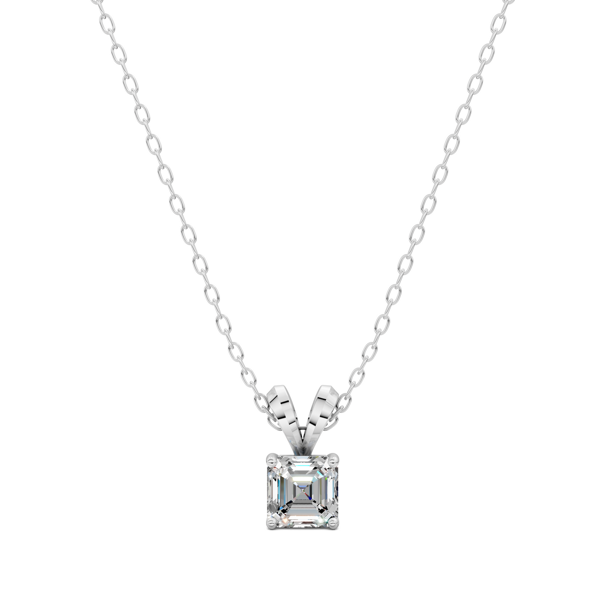 Split Bail Asscher Pendant