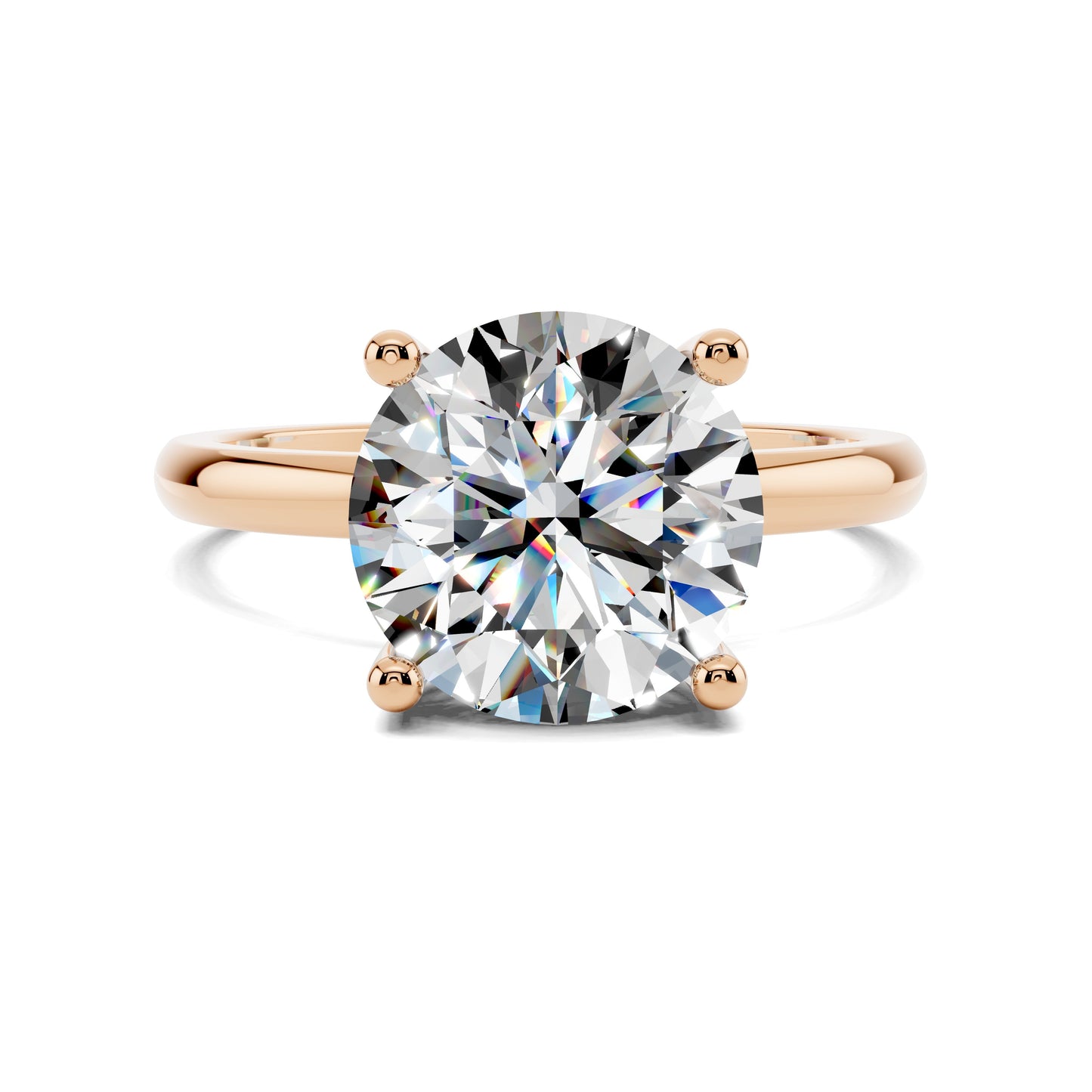 2.5 carat lab grown diamond engagement ring round cut classic solitaire in gold by Opes & Co