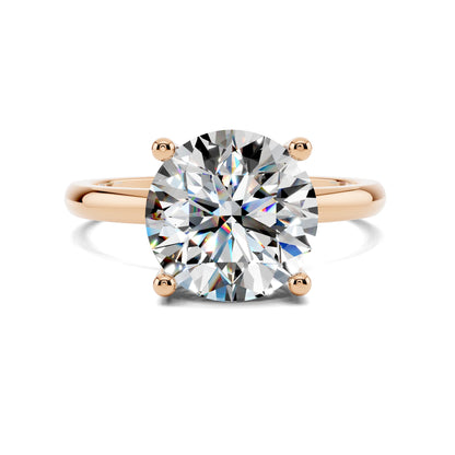 2.5 carat lab grown diamond engagement ring round cut classic solitaire in gold by Opes & Co
