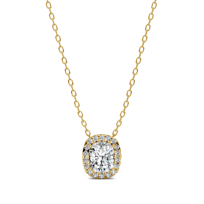 Halo Diamond Cushion Pendant