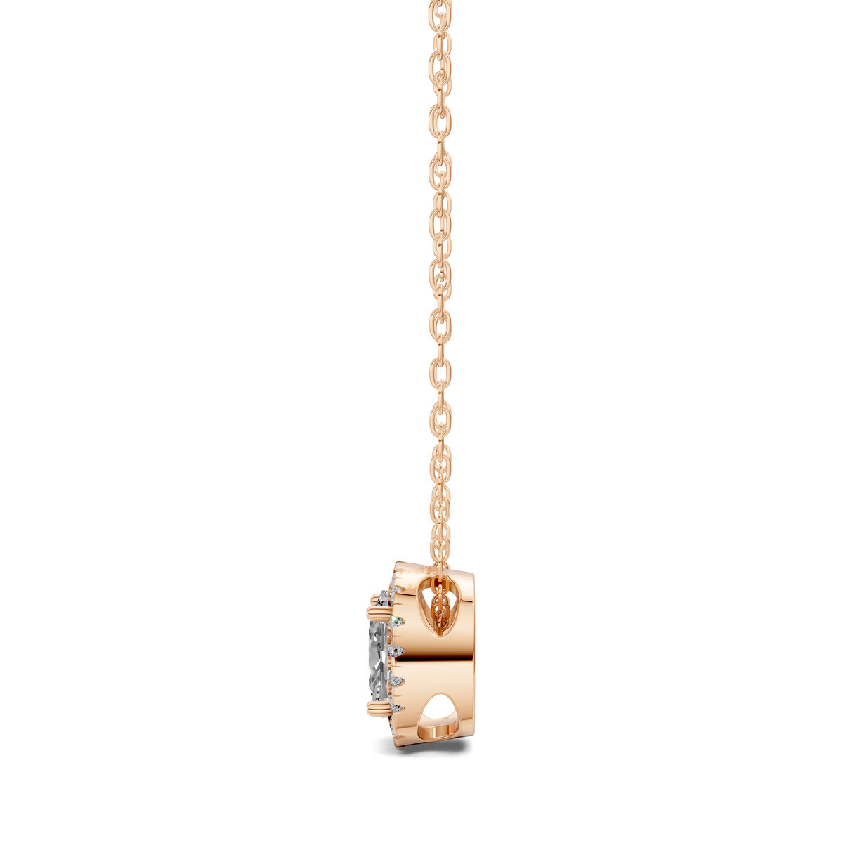 Halo Diamond Cushion Pendant