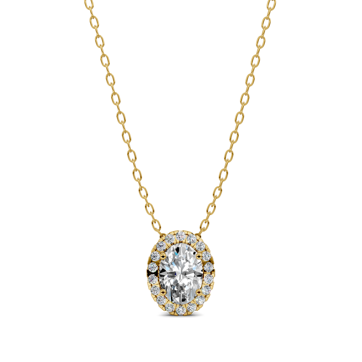 Halo Diamond Oval Pendant