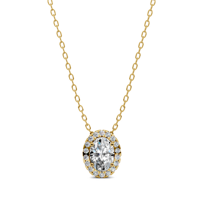 Halo Diamond Oval Pendant