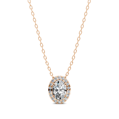Halo Diamond Oval Pendant