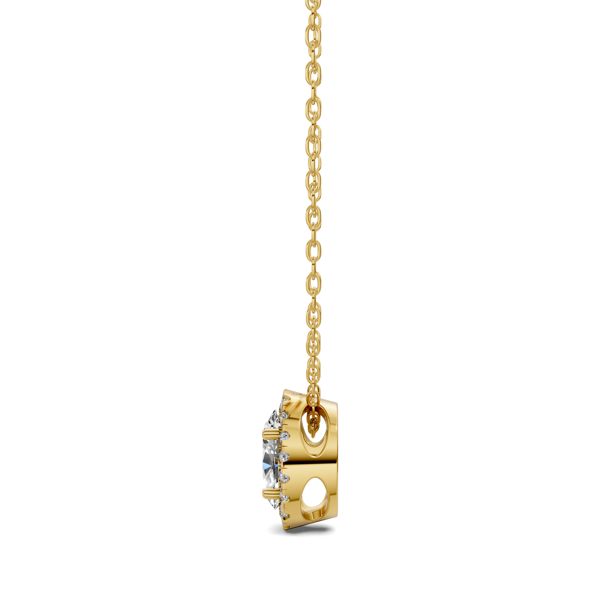 Halo Diamond Oval Pendant