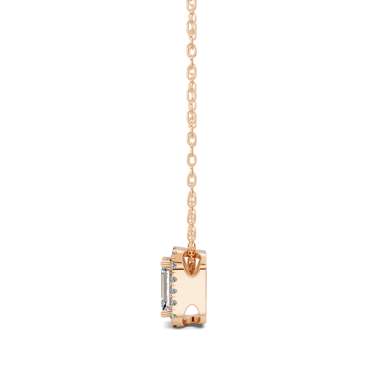 Halo Diamond Emerald Pendant