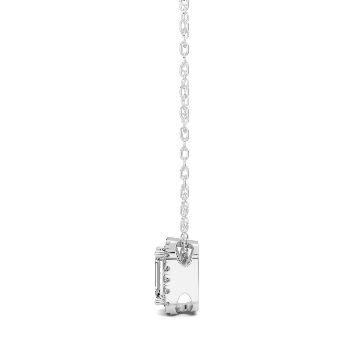 Halo Diamond Emerald Pendant