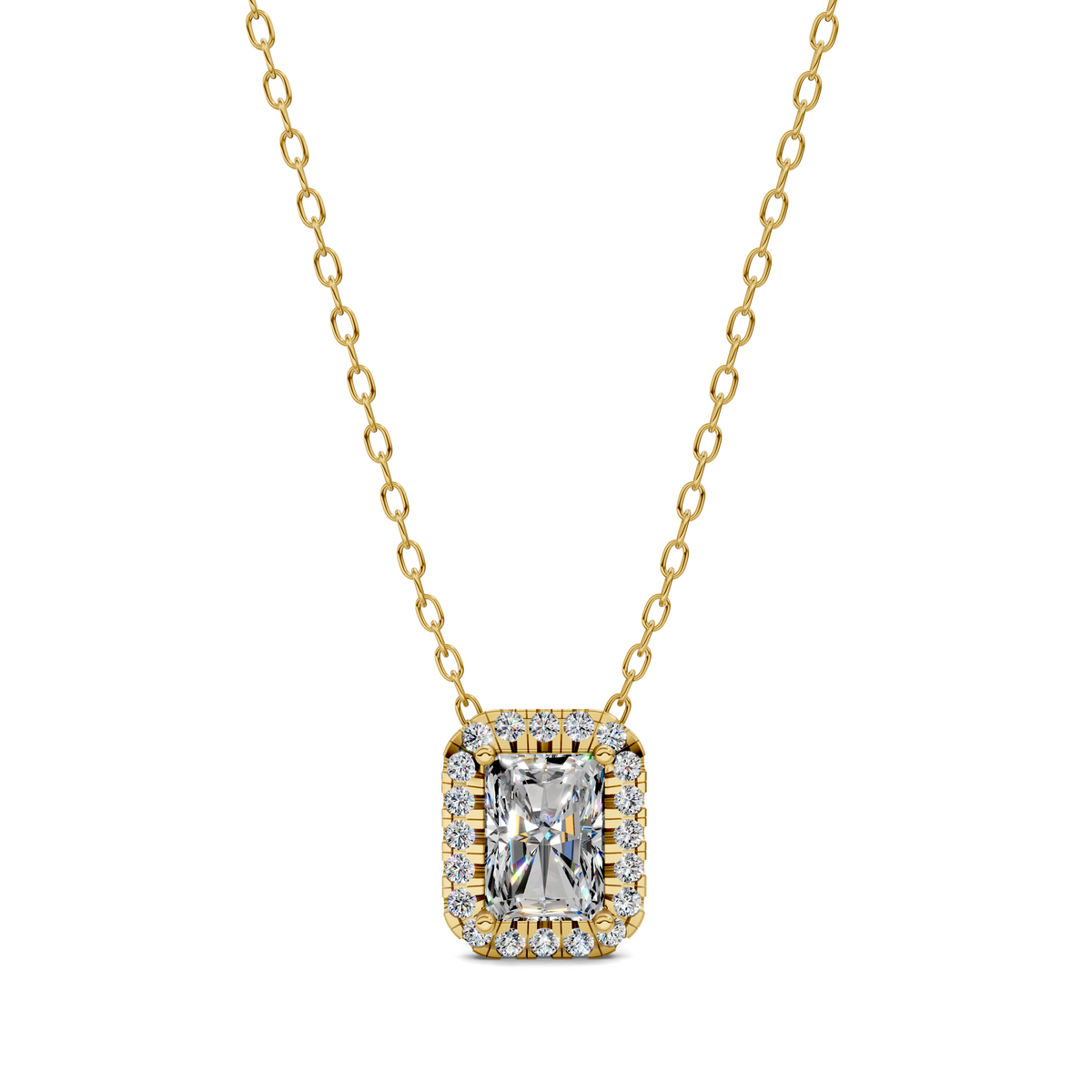 Halo Diamond Radiant Pendant