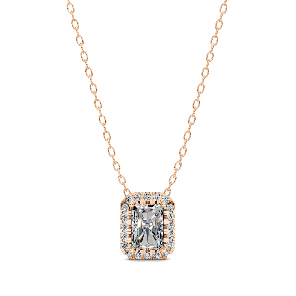 Halo Diamond Radiant Pendant