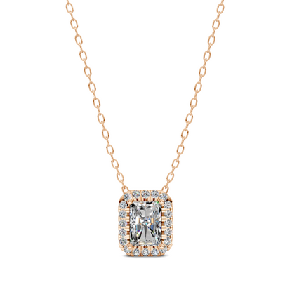 Halo Diamond Radiant Pendant