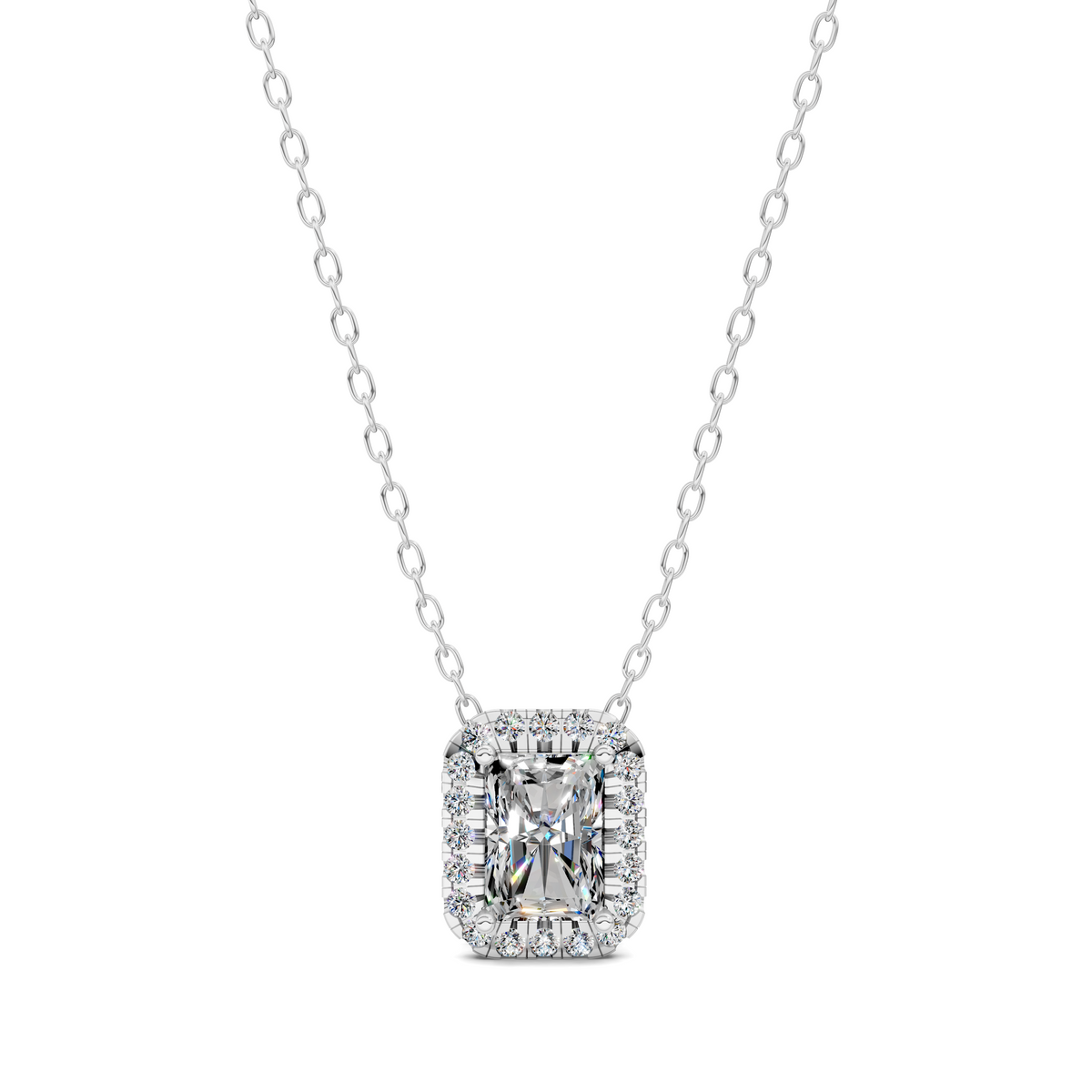Halo Diamond Radiant Pendant