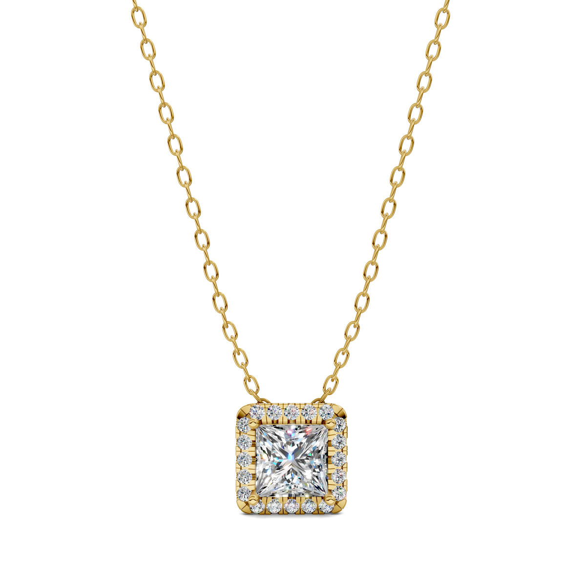 Halo Diamond Princess Pendant