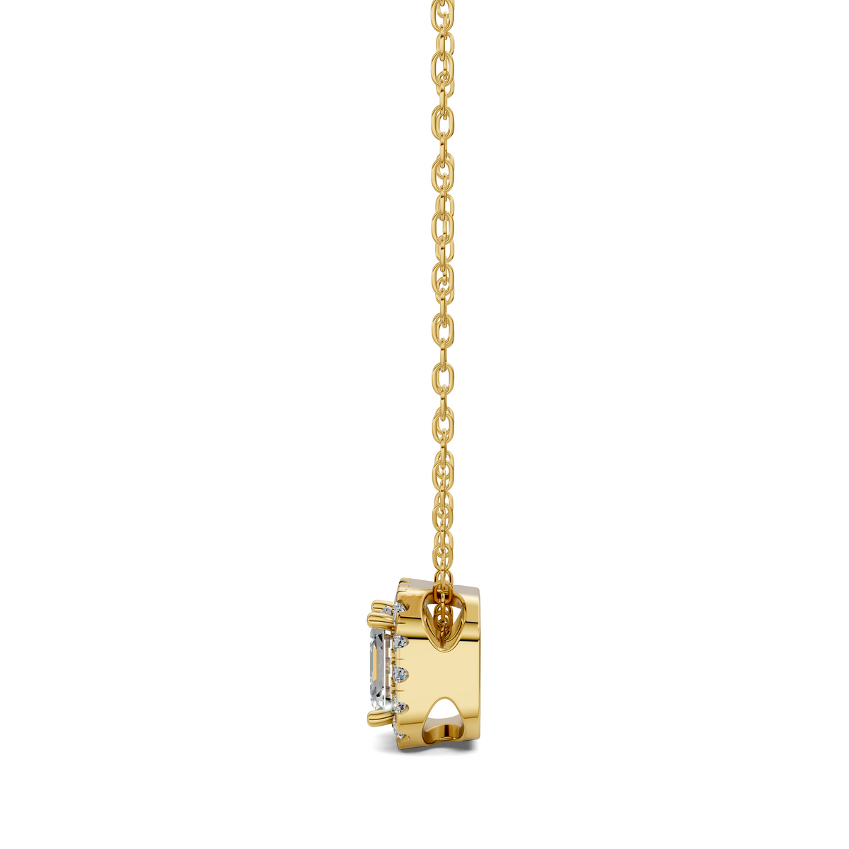Halo Diamond Asscher Pendant