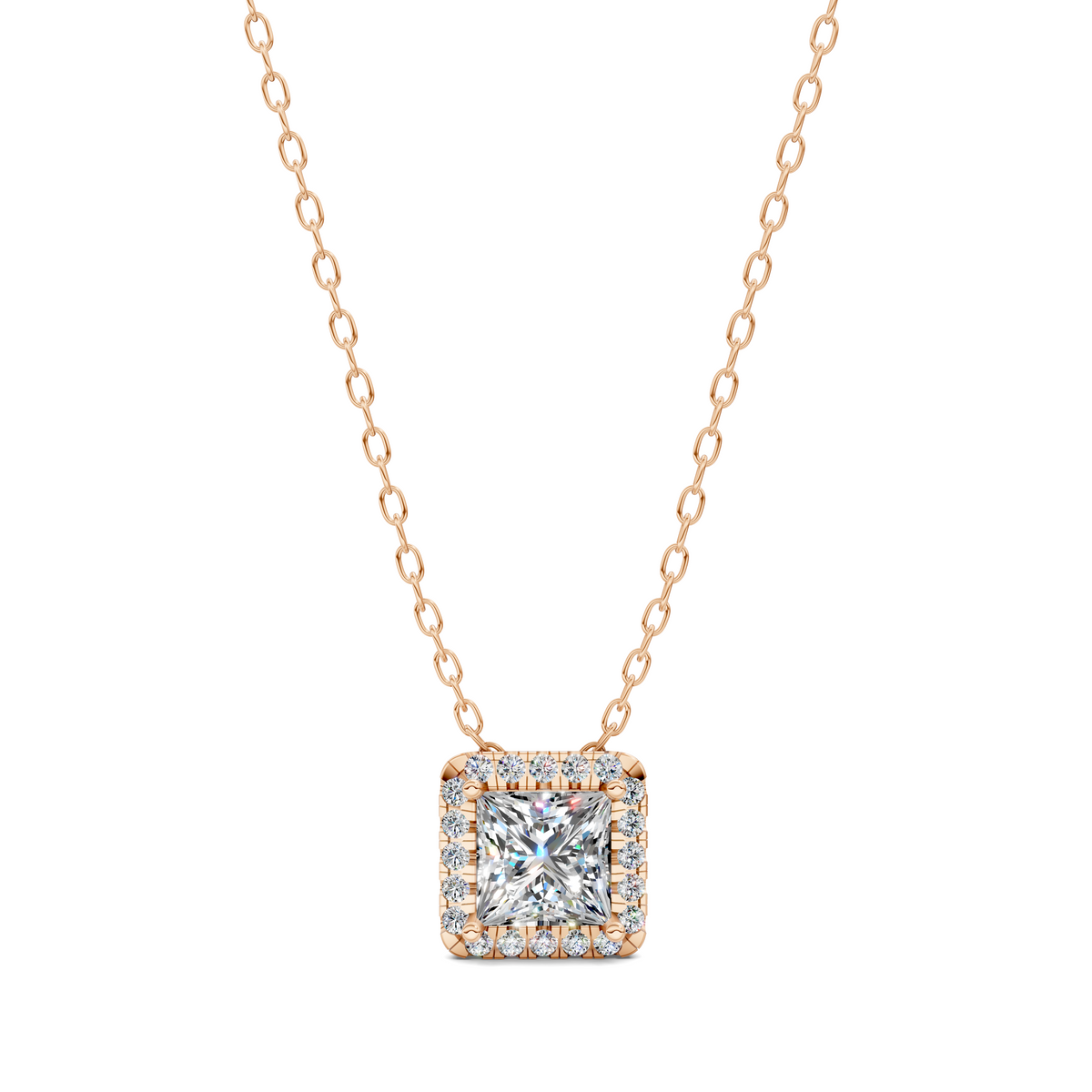 Halo Diamond Princess Pendant