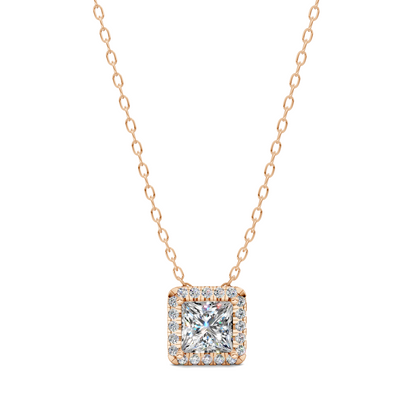 Halo Diamond Princess Pendant