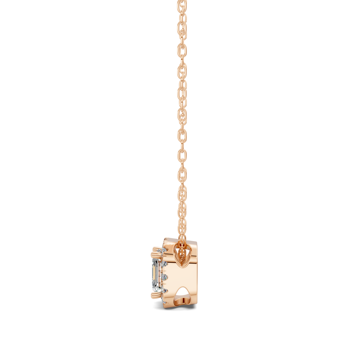 Halo Diamond Asscher Pendant