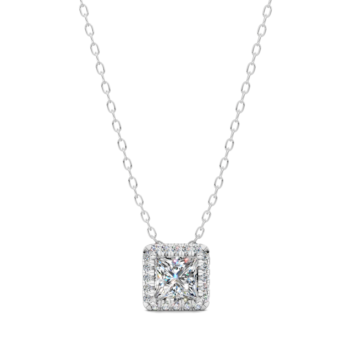 Halo Diamond Princess Pendant