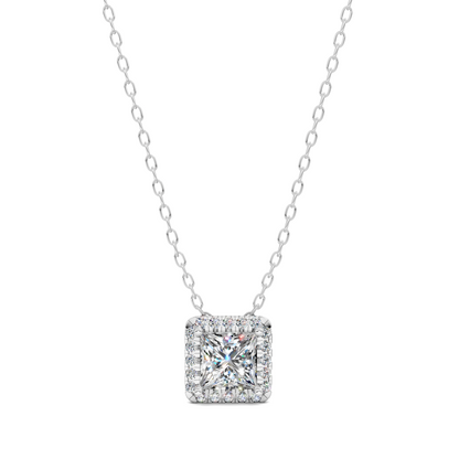 Halo Diamond Princess Pendant