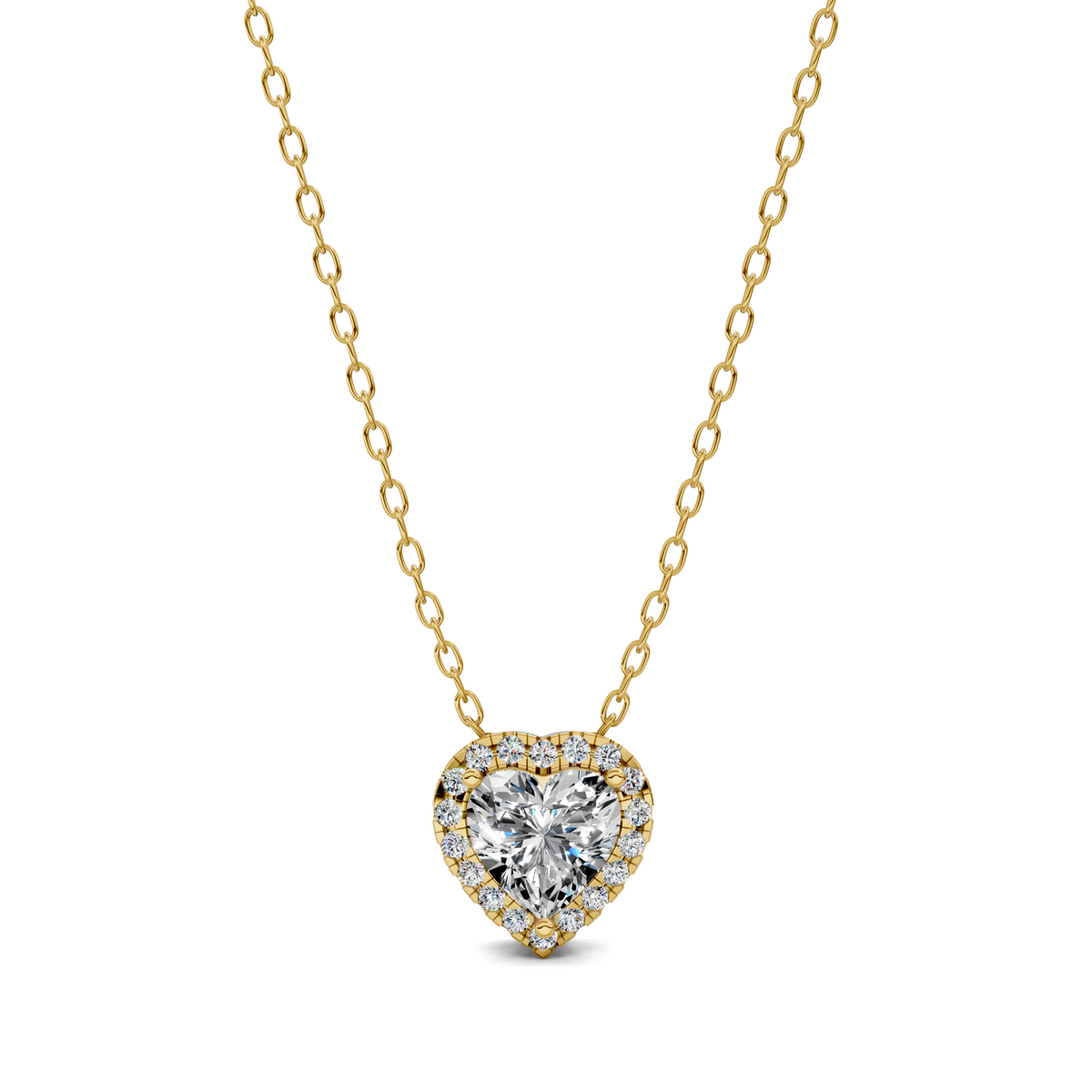 Halo Diamond Heart Pendant