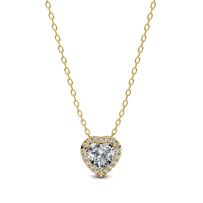 Halo Diamond Heart Pendant