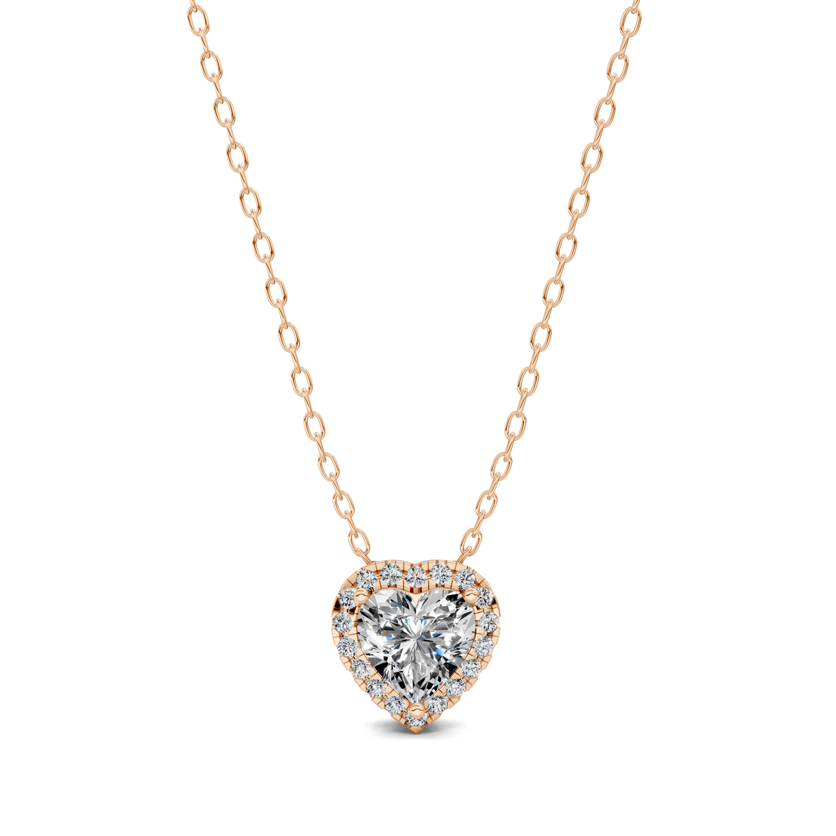 Halo Diamond Heart Pendant