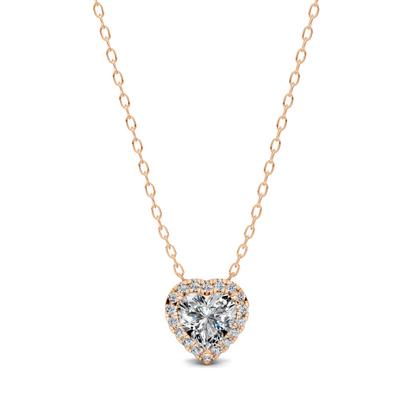 Halo Diamond Heart Pendant