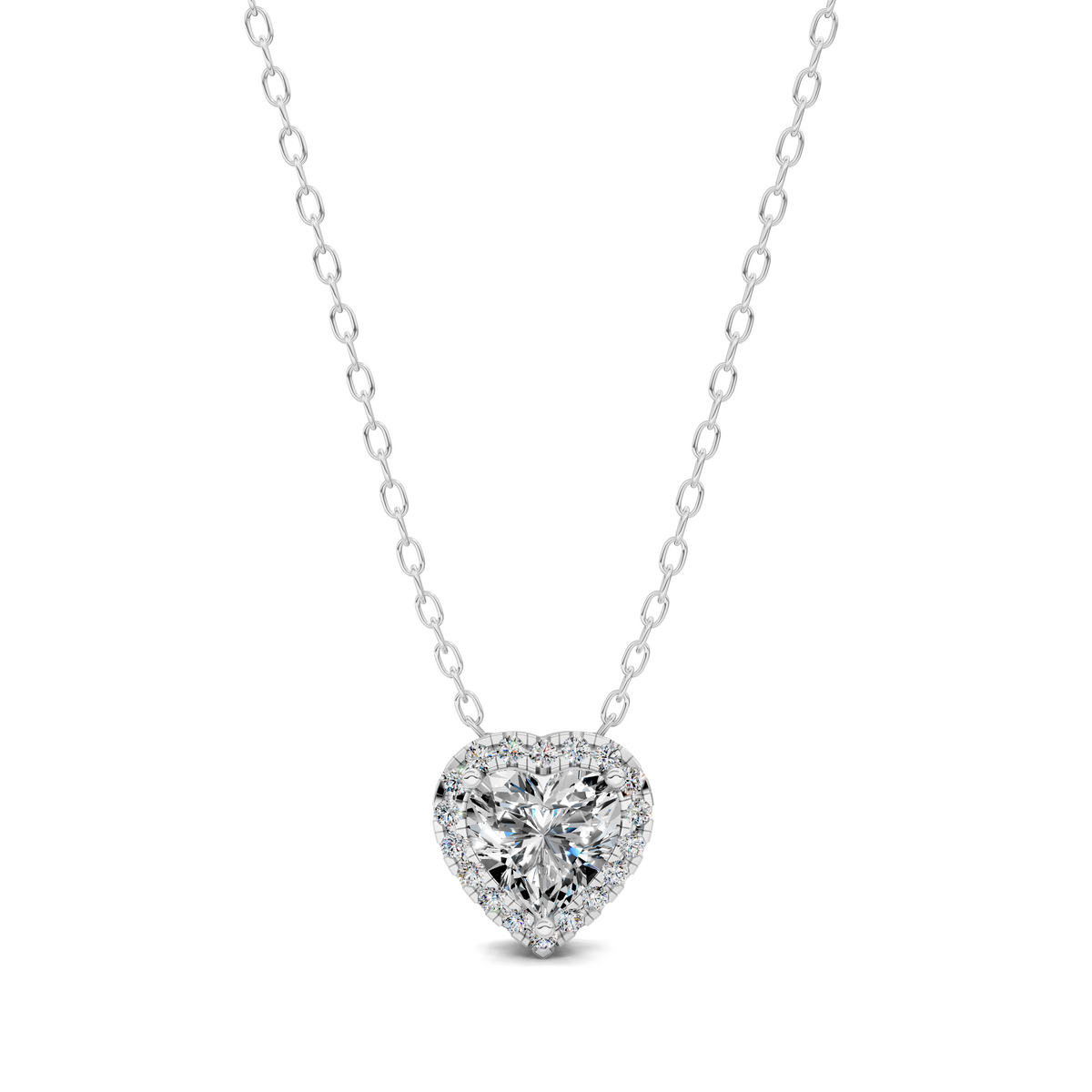 Halo Diamond Heart Pendant