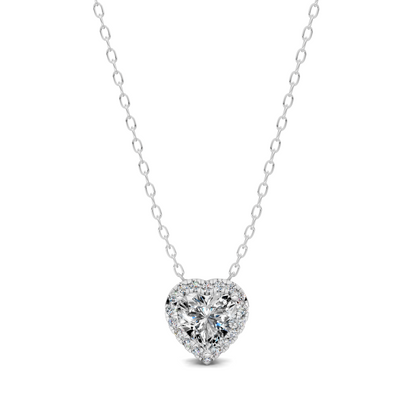Halo Diamond Heart Pendant