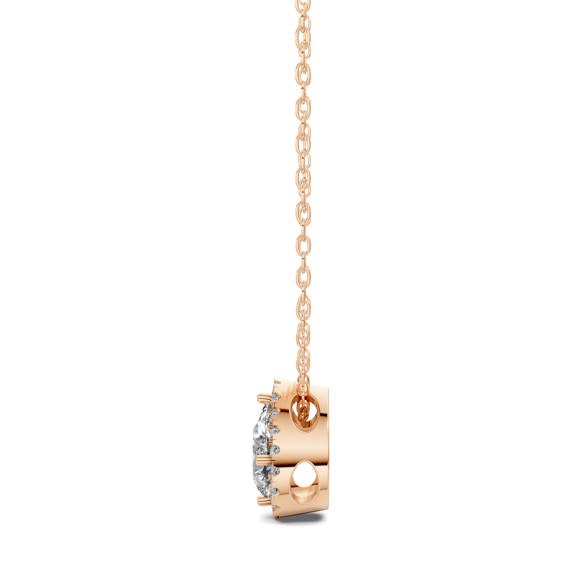 Halo Diamond Pear Pendant