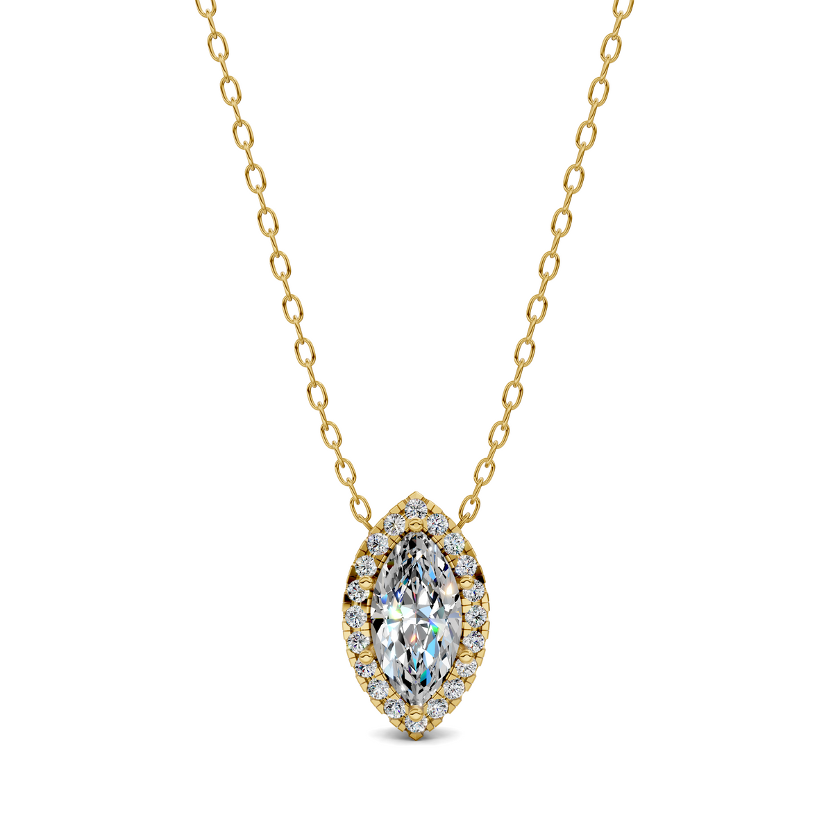 Halo Diamond Marquise Pendant